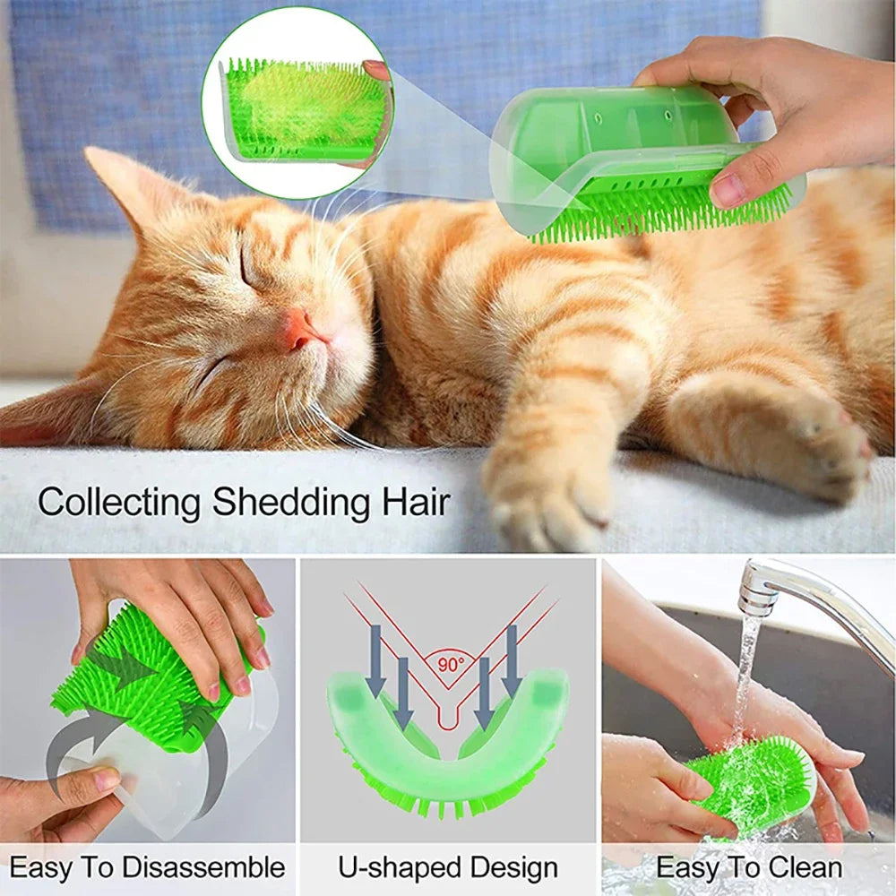 Cat Corner Groomer – Self-Massage Brush for Walls