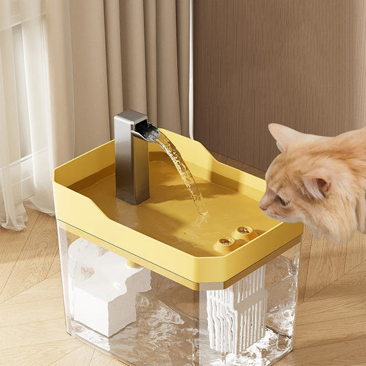 Transparent Automatic Pet Water Dispenser – Plug-In Smart Circulating Fountain for Cats & Dogs, Smooth Flow, Battery/USB Powered