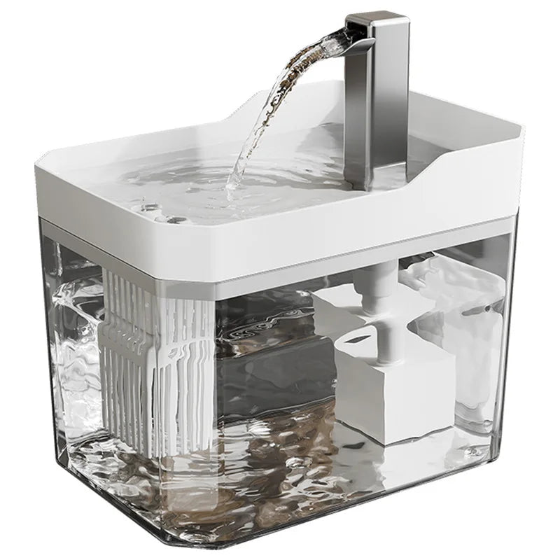 Transparent Automatic Pet Water Dispenser – Plug-In Smart Circulating Fountain for Cats & Dogs, Smooth Flow, Battery/USB Powered