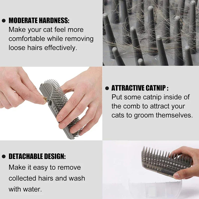 Cat Corner Groomer – Self-Massage Brush for Walls