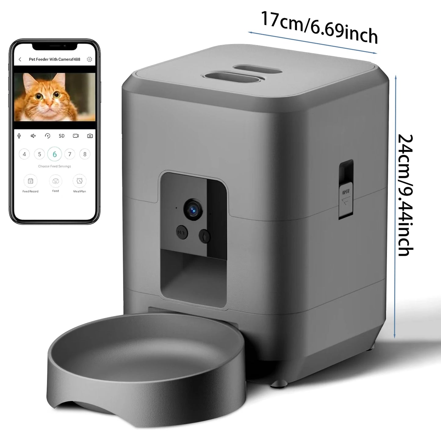 Smart Automatic Pet Food Feeder 2L ( WIFI + APP + CAMERA )