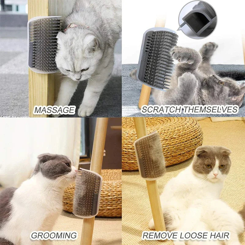 Cat Corner Groomer – Self-Massage Brush for Walls