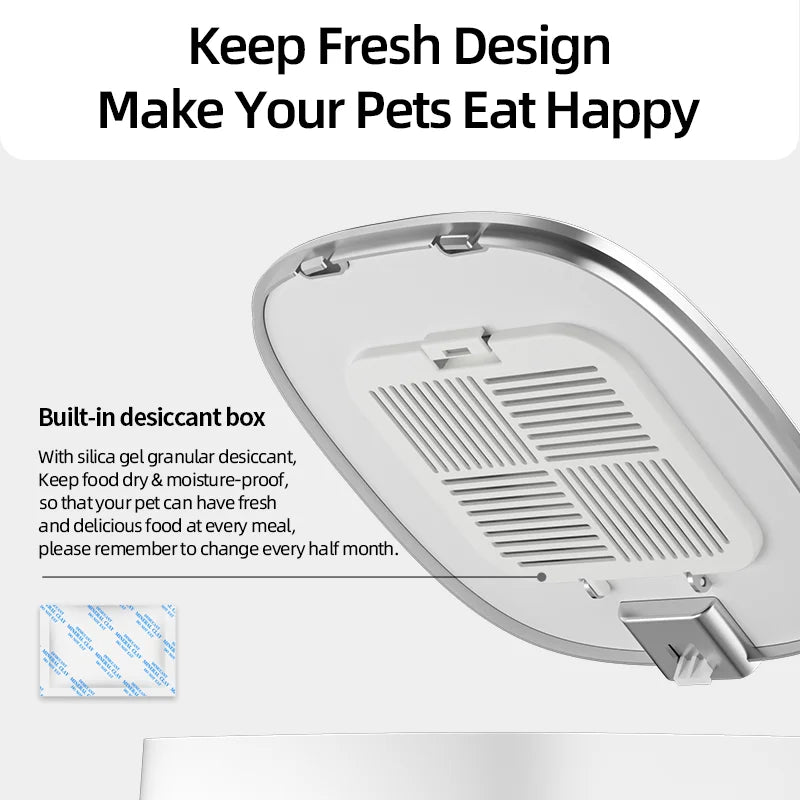 4L Automatic Cat & Dog Feeder – Smart Programmable Kibble Dispenser with LCD Screen, 6 Meals Daily, Battery & USB Power, Button Control