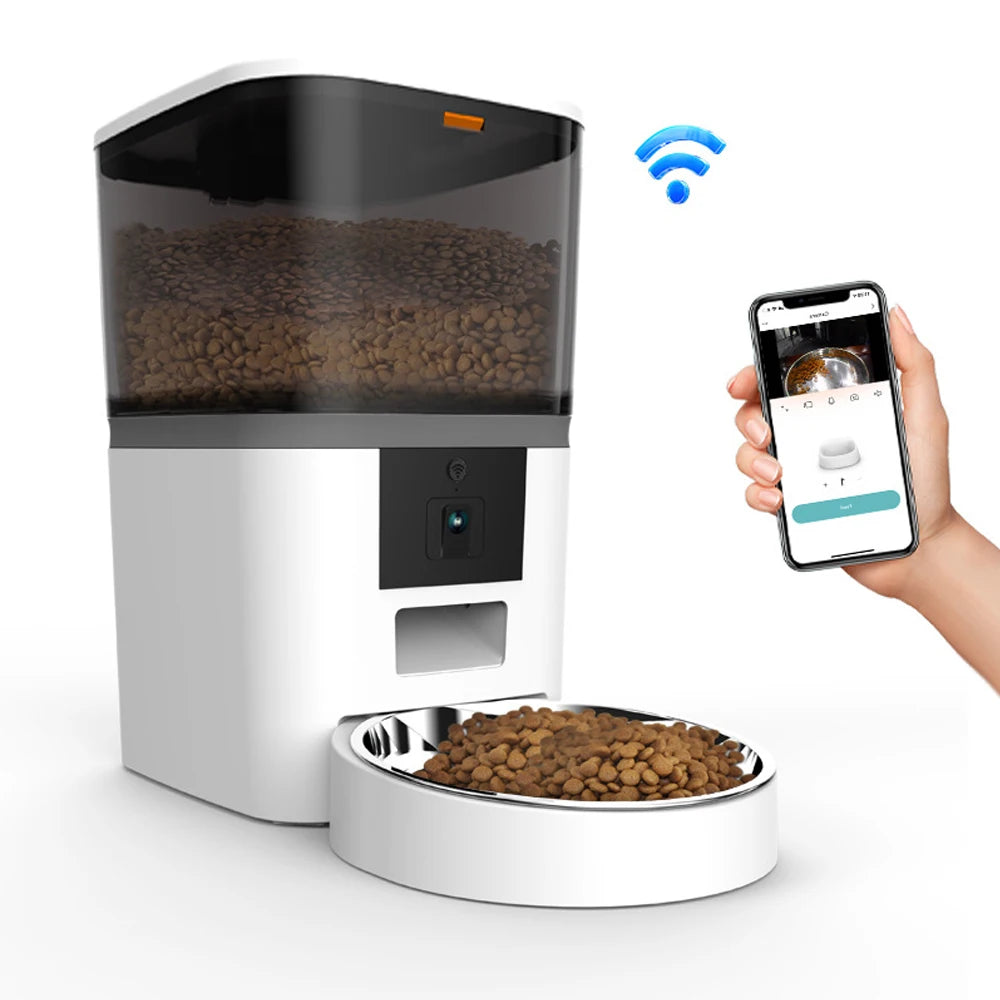 Smart Pet Feeder Double Bowl & Single Bowl 4L ( APP + CAMERA + WIFI )