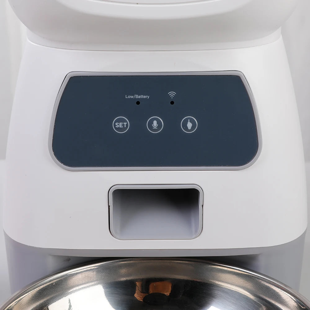 Autofeder 3.5L WiFi Smart Automatic Pet Feeder – Cat & Dog Food Dispenser with App Control, Voice Recorder, Stainless Steel Bowl, Timer Feeding, Dual Power Supply