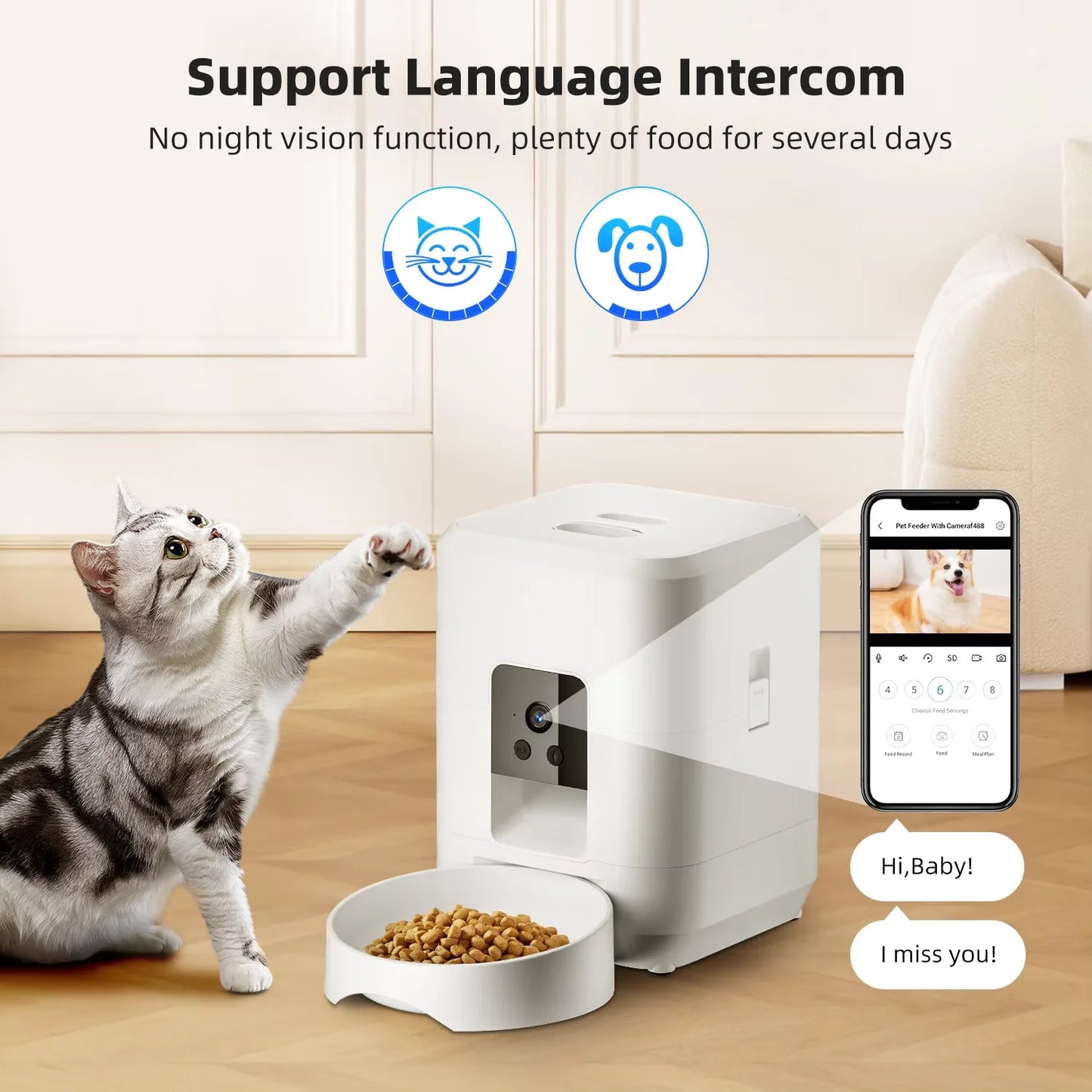 Smart Pet Food Feeder 2L ( Dispenser Timed + App + WIFI )