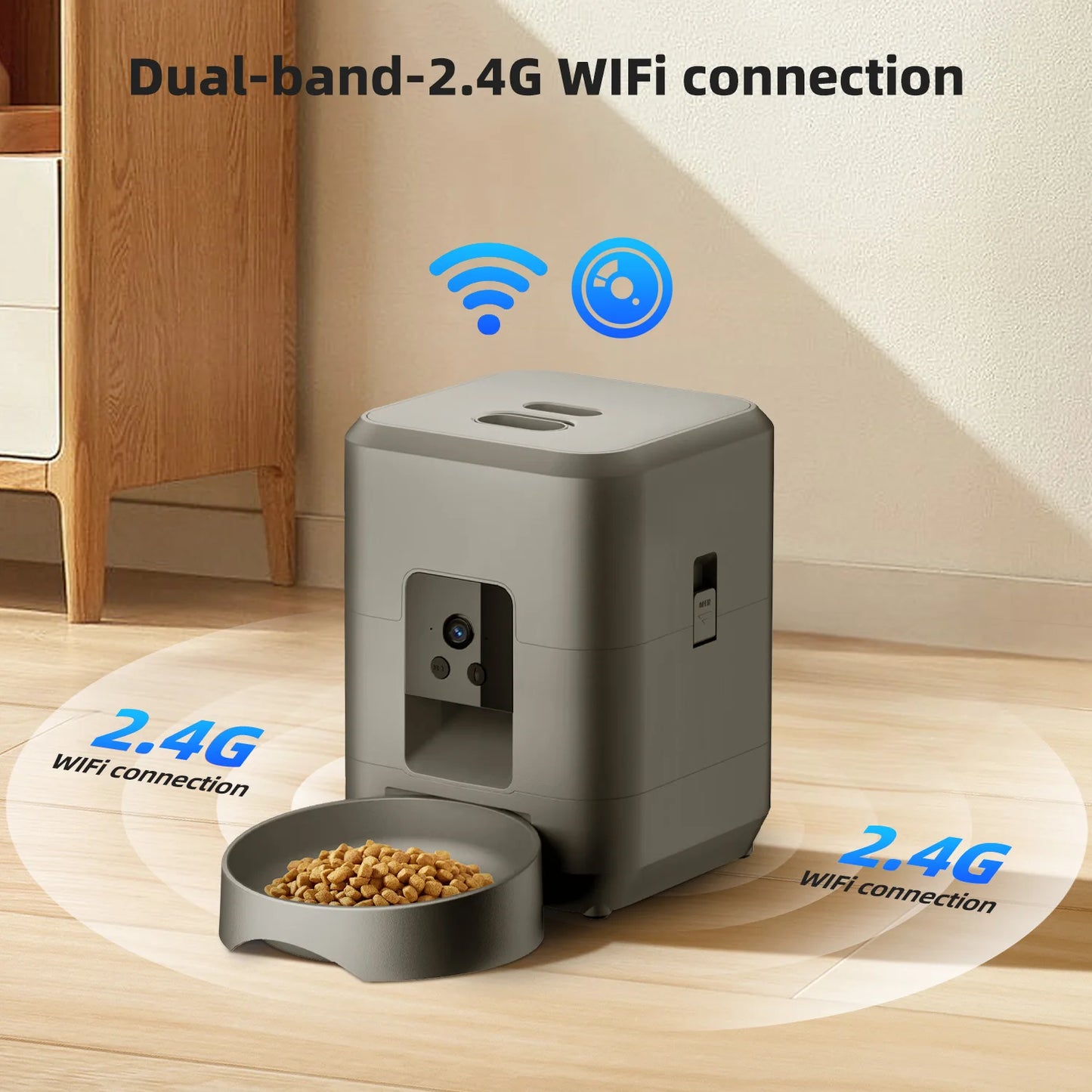Smart Automatic Pet Food Feeder 2L ( WIFI + APP + CAMERA )