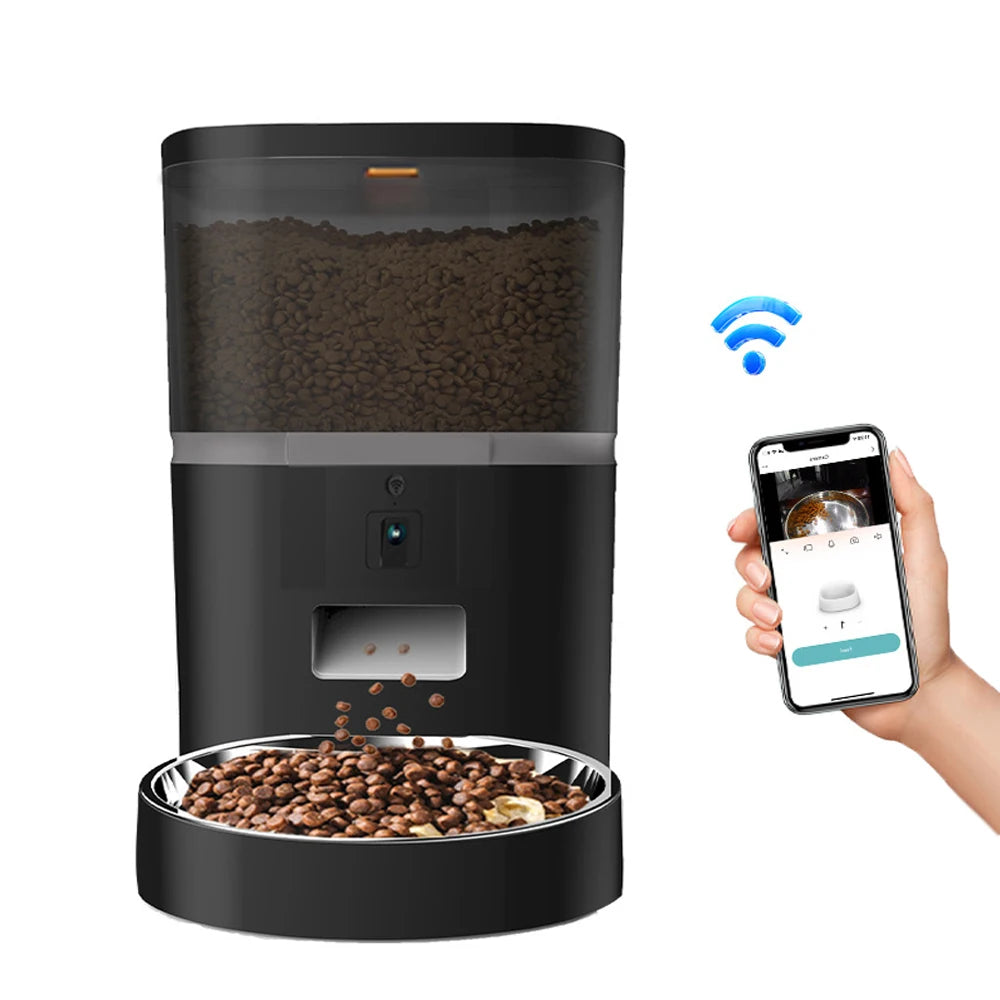 Smart Pet Feeder Double Bowl & Single Bowl 4L ( APP + CAMERA + WIFI )