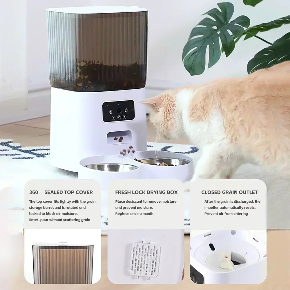 Smart Automatic Pet Food Feeder ( APP + WIFI + CAMERA ) 5L